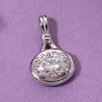 D'Joy - GRA Certified (D-VVS1) Moissanite Solitaire Pendant in Rhodium Overlay Sterling Silver 1.40 Ct._8612182_2