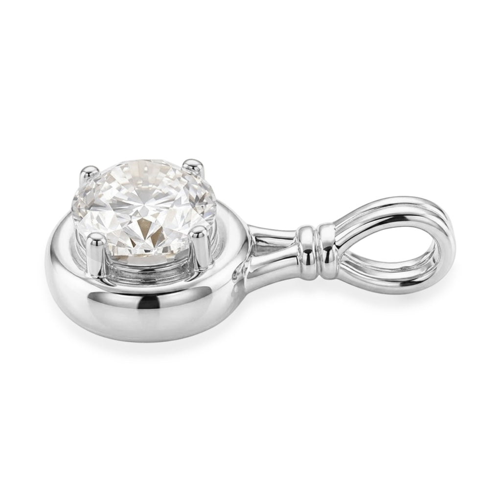 D'Joy - GRA Certified (D-VVS1) Moissanite Solitaire Pendant in Rhodium Overlay Sterling Silver 1.40 Ct._8612182_3