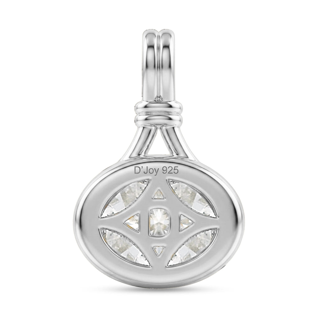 D'Joy - GRA Certified (D-VVS1) Moissanite Solitaire Pendant in Rhodium Overlay Sterling Silver 1.40 Ct._8612182_4