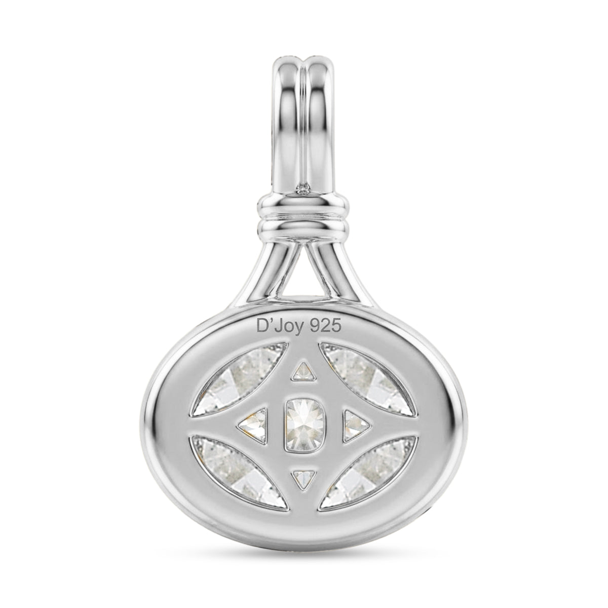 D'Joy - GRA Certified (D-VVS1) Moissanite Solitaire Pendant in Rhodium Overlay Sterling Silver 1.40 Ct. V32528137 5