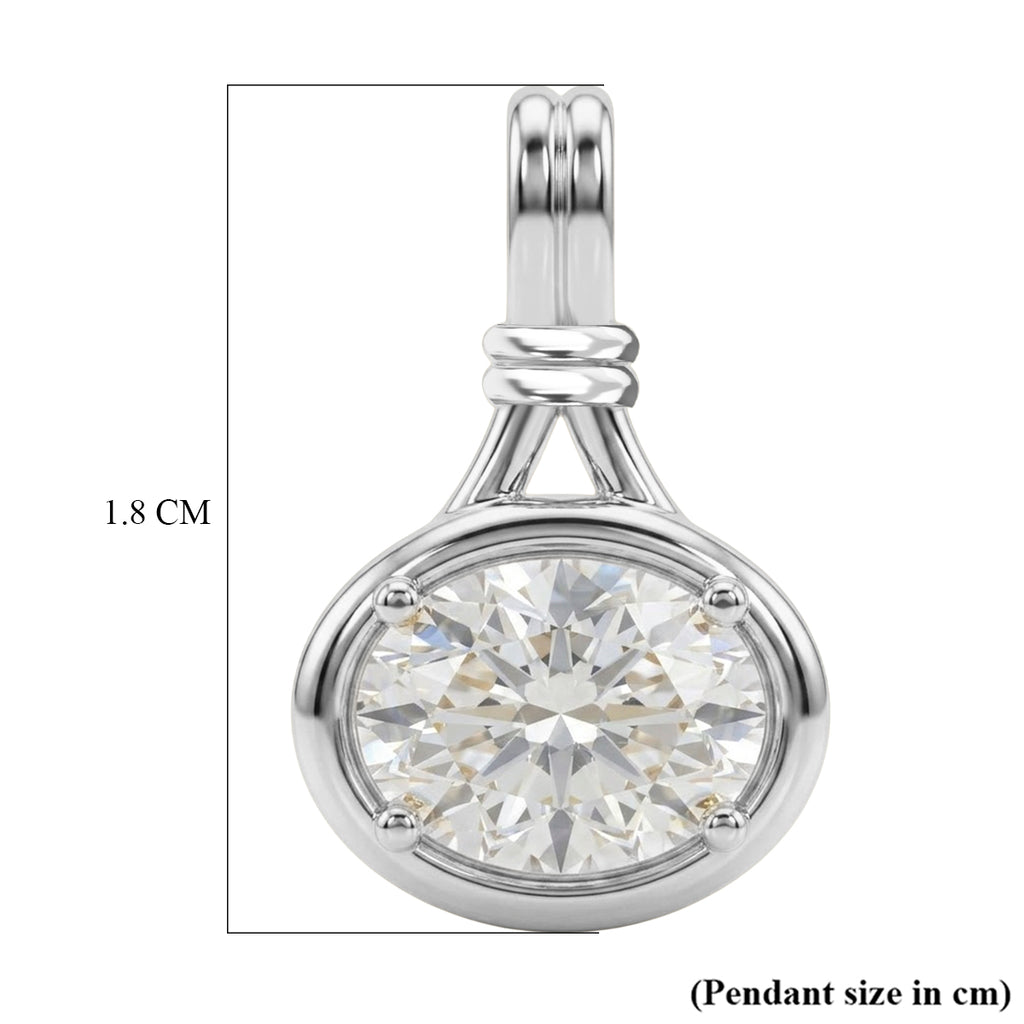D'Joy - GRA Certified (D-VVS1) Moissanite Solitaire Pendant in Rhodium Overlay Sterling Silver 1.40 Ct._8612182_5