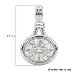 D'Joy - GRA Certified (D-VVS1) Moissanite Solitaire Pendant in Rhodium Overlay Sterling Silver 1.40 Ct._8612182_5