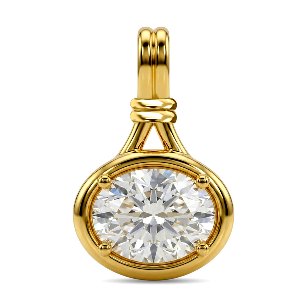 D'Joy - GRA Certified Moissanite Solitaire Pendant in Yellow Gold Plated Sterling Silver 1.40 Ct._8612209