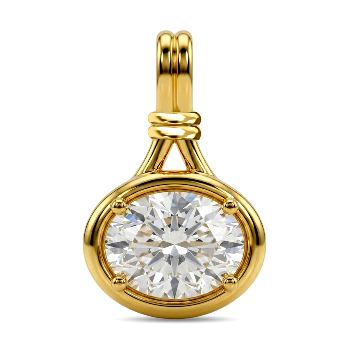 D'Joy - GRA Certified Moissanite Solitaire Pendant in Yellow Gold Plated Sterling Silver 1.40 Ct. V32514448 0
