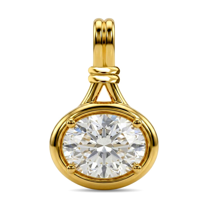 D'Joy - GRA Certified Moissanite Solitaire Pendant in Yellow Gold Plated Sterling Silver 1.40 Ct. 8612209 1