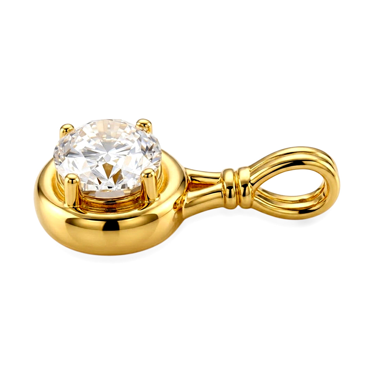D'Joy - GRA Certified Moissanite Solitaire Pendant in Yellow Gold Plated Sterling Silver 1.40 Ct. V32514448 4