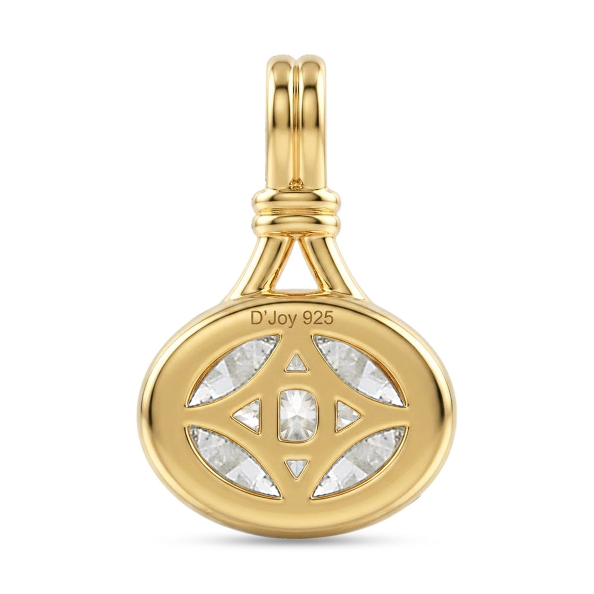 D'Joy - GRA Certified Moissanite Solitaire Pendant in Yellow Gold Plated Sterling Silver 1.40 Ct. V32514448 5
