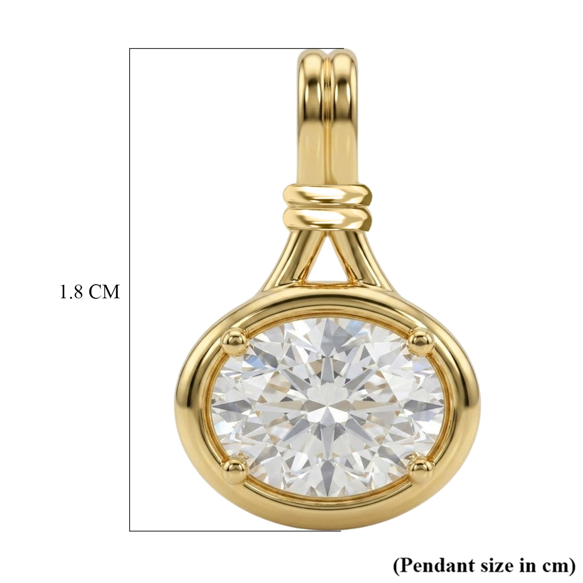 D'Joy - GRA Certified Moissanite Solitaire Pendant in Yellow Gold Plated Sterling Silver 1.40 Ct. V32514448 6