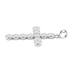 D'Joy - GRA Certified (D-VVS1) Moissanite Cross Pendant in Rhodium Overlay Sterling Silver 1.20 Ct._8612224_3