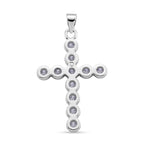 D'Joy - GRA Certified (D-VVS1) Moissanite Cross Pendant in Rhodium Overlay Sterling Silver 1.20 Ct._8612224_4