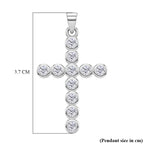 D'Joy - GRA Certified (D-VVS1) Moissanite Cross Pendant in Rhodium Overlay Sterling Silver 1.20 Ct._8612224_5