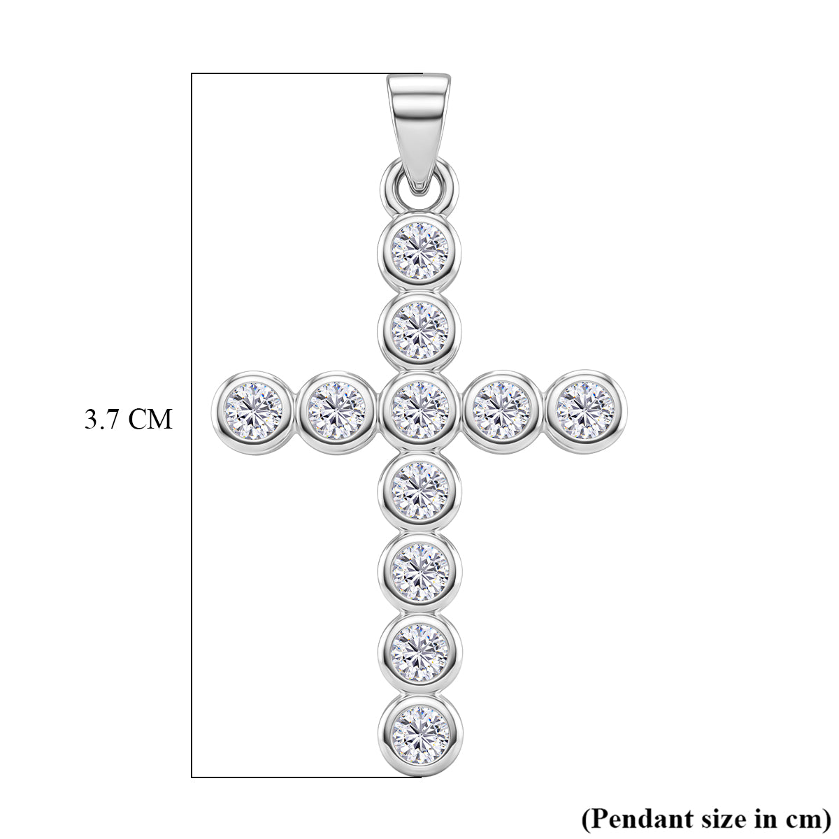 D'Joy - GRA Certified (D-VVS1) Moissanite Cross Pendant in Rhodium Overlay Sterling Silver 1.20 Ct. 8612224 6