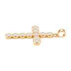 D'Joy - GRA Certified (D-VVS1) Moissanite Cross Pendant in Yellow Gold Plated Sterling Silver 1.20 Ct._8612226_3