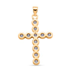 D'Joy - GRA Certified (D-VVS1) Moissanite Cross Pendant in Yellow Gold Plated Sterling Silver 1.20 Ct._8612226_4