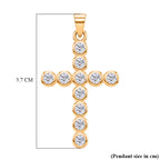 D'Joy - GRA Certified (D-VVS1) Moissanite Cross Pendant in Yellow Gold Plated Sterling Silver 1.20 Ct._8612226_5
