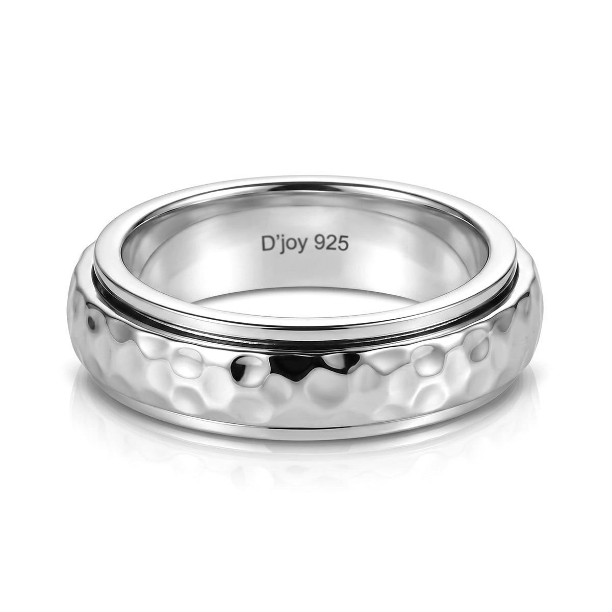 D'Joy - Rhodium Overlay Sterling Silver Band Ring 8612469 0