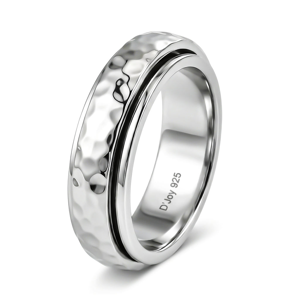 D'Joy - Rhodium Overlay Sterling Silver Band Ring_8612469_3
