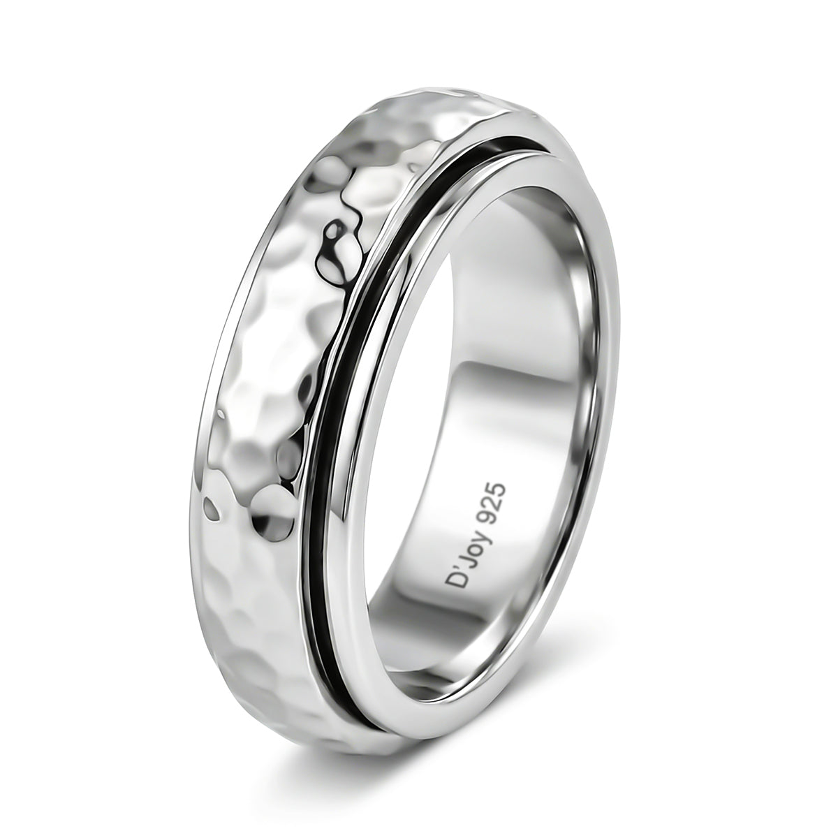 D'Joy - Rhodium Overlay Sterling Silver Band Ring 8612469 3