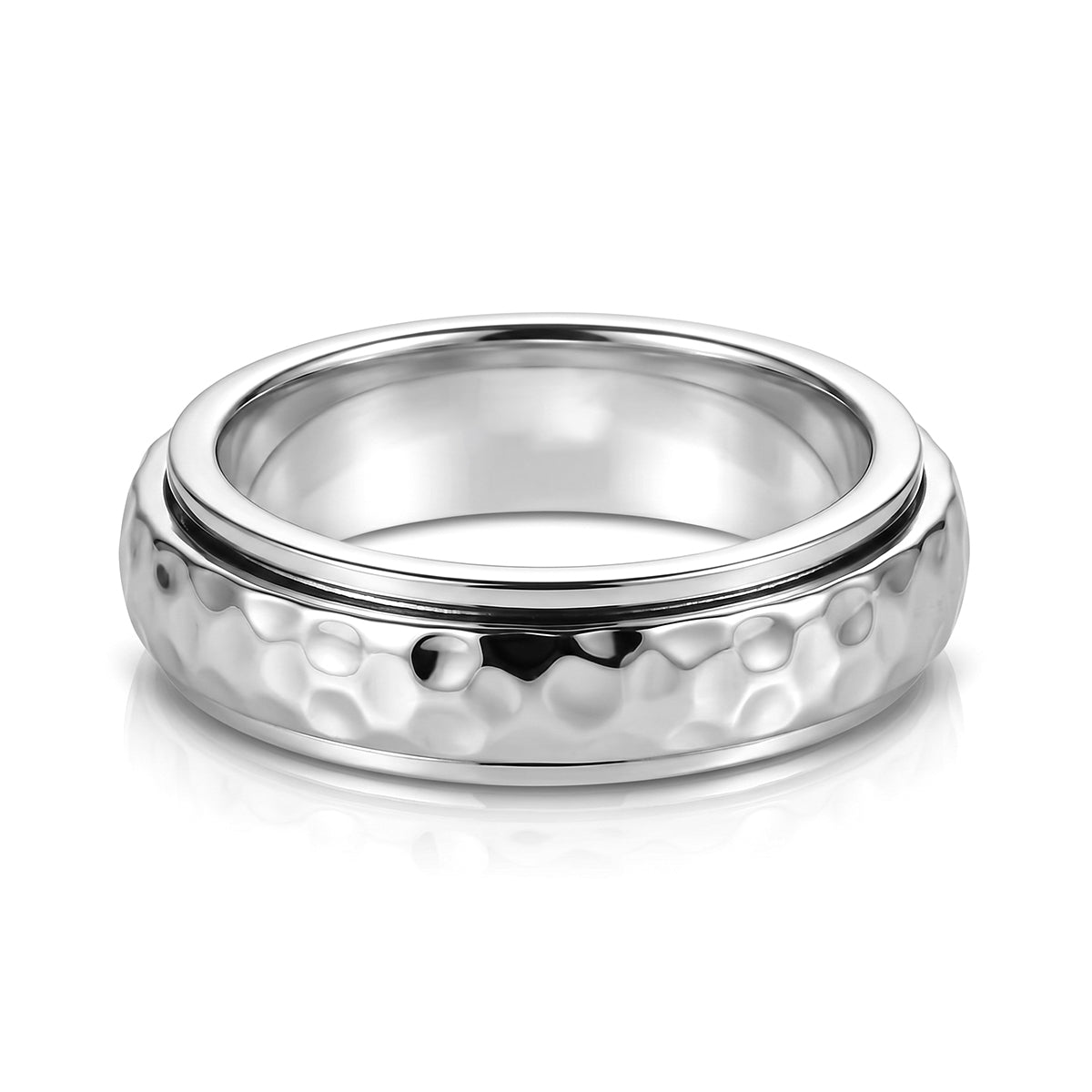 D'Joy - Rhodium Overlay Sterling Silver Band Ring 8612469 4