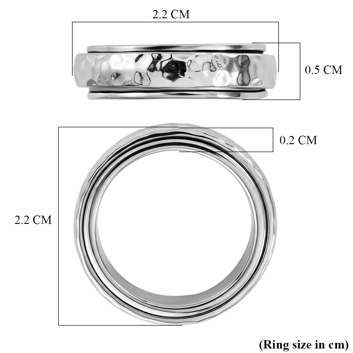 D'Joy - Rhodium Overlay Sterling Silver Band Ring 8612469 5