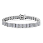 Luxuriant - Lab Grown Diamond (SI/G-H) Bracelet (Size - 7.5) with GB Lock Box in Rhodium Overlay Sterling Silver 11.00 Ct, Silver Wt. 20.20 Gms_8612482