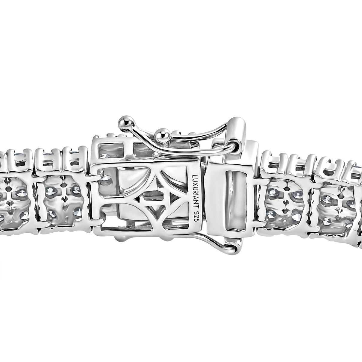 Luxuriant - Lab Grown Diamond (SI/G-H) Bracelet (Size - 7.5) with GB Lock Box in Rhodium Overlay Sterling Silver 11.00 Ct, Silver Wt. 20.20 Gms 8612482 4