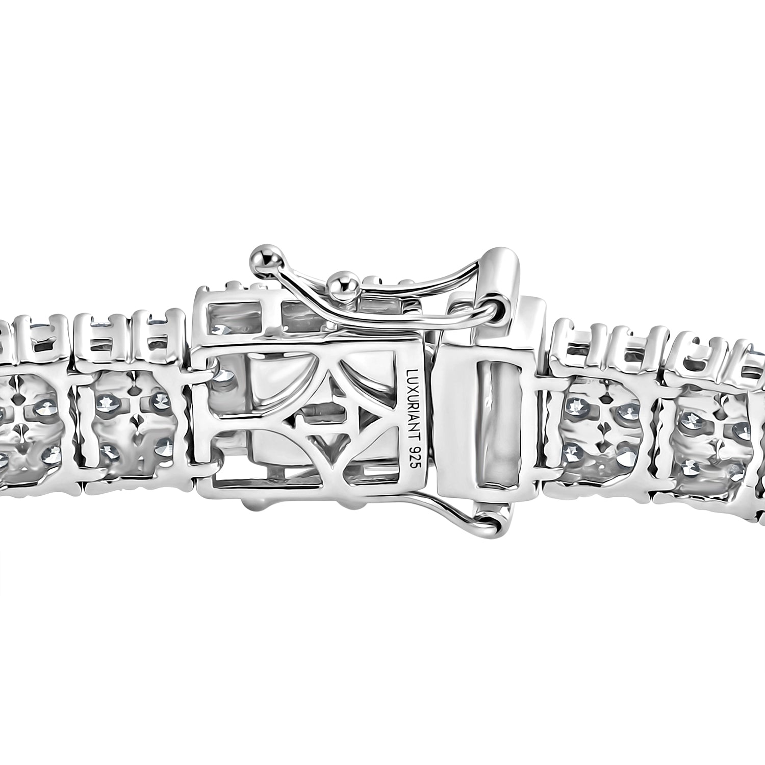 Luxuriant - Lab Grown Diamond (SI/G-H) Bracelet (Size - 7.5) with GB Lock Box in Rhodium Overlay Sterling Silver 11.00 Ct, Silver Wt. 20.20 Gms 8612482 4