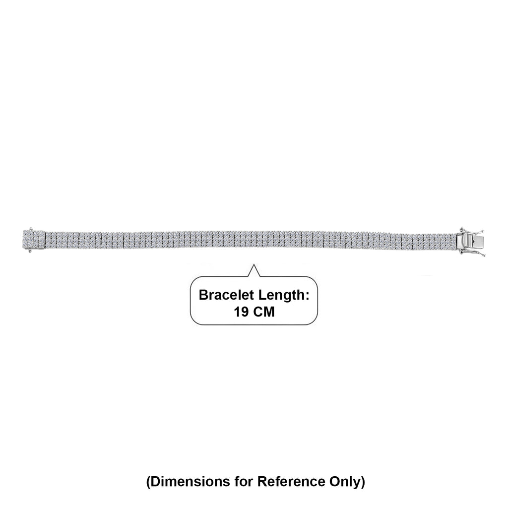 Luxuriant - Lab Grown Diamond (SI/G-H) Bracelet (Size - 7.5) with GB Lock Box in Rhodium Overlay Sterling Silver 11.00 Ct, Silver Wt. 20.20 Gms_8612482_4