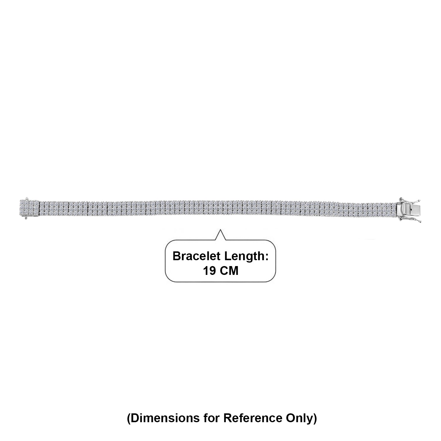 Luxuriant - Lab Grown Diamond (SI/G-H) Bracelet (Size - 7.5) with GB Lock Box in Rhodium Overlay Sterling Silver 11.00 Ct, Silver Wt. 20.20 Gms 8612482 5