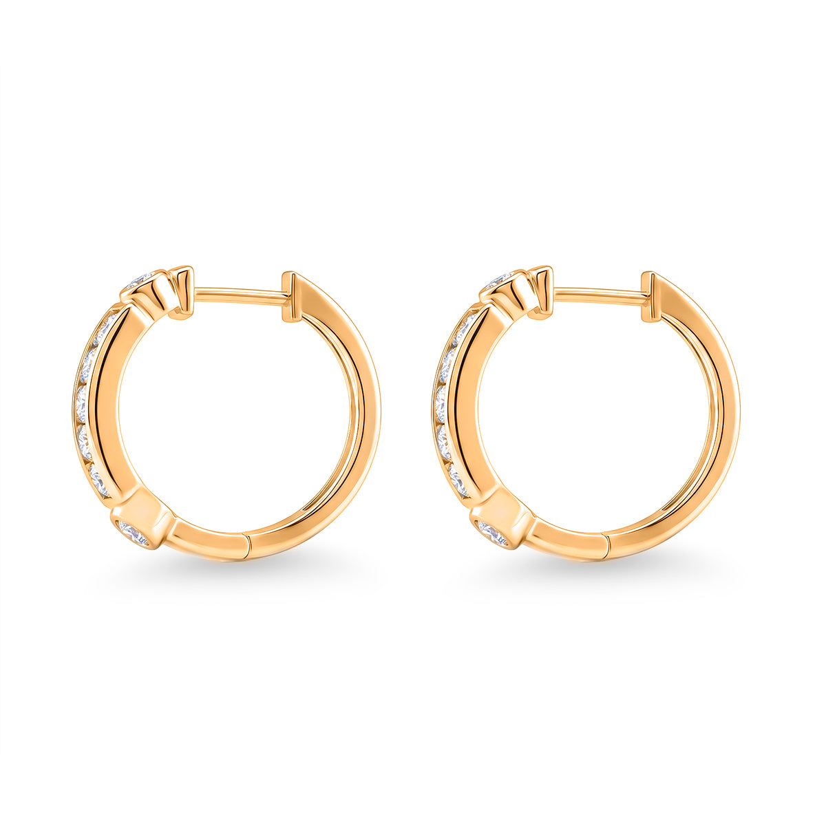 D'Joy - GRA Certified Moissanite Hoop Earring with Clasp in Yellow Gold Plated Sterling Silver 1.54 Ct. 8612485 4