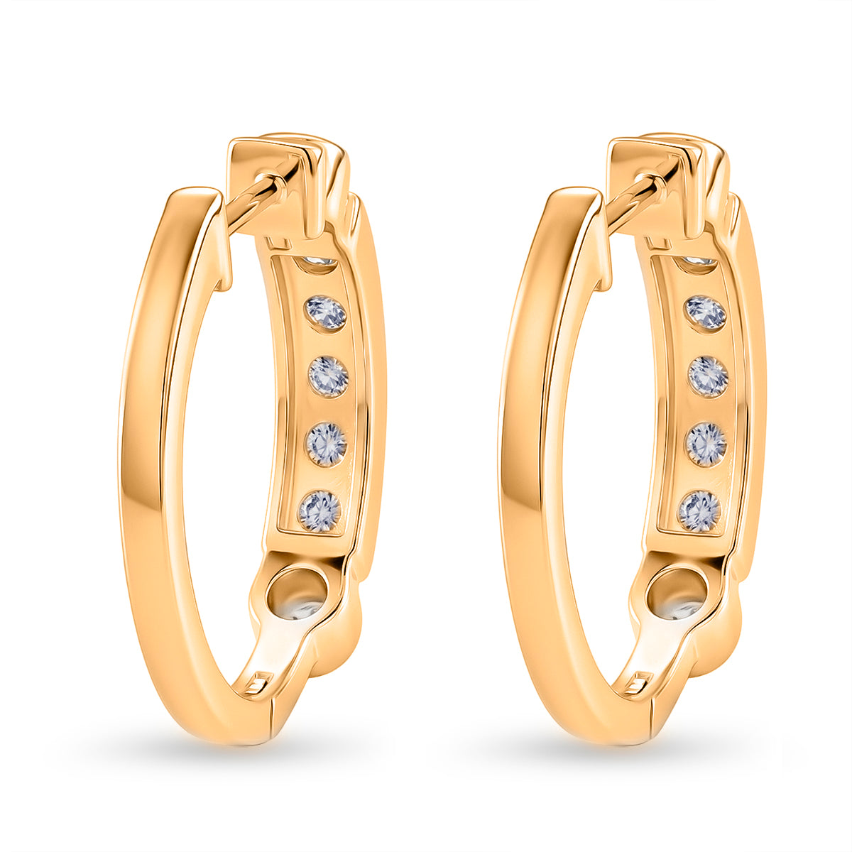 D'Joy - GRA Certified Moissanite Hoop Earring with Clasp in Yellow Gold Plated Sterling Silver 1.54 Ct. 8612485 5