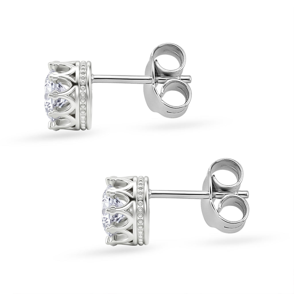 D'Joy - GRA Certified (D-VVS1) Moissanite Solitaire Stud Earring with Push Post in Rhodium Overlay Sterling Silver 1.50 Ct._8612486_3