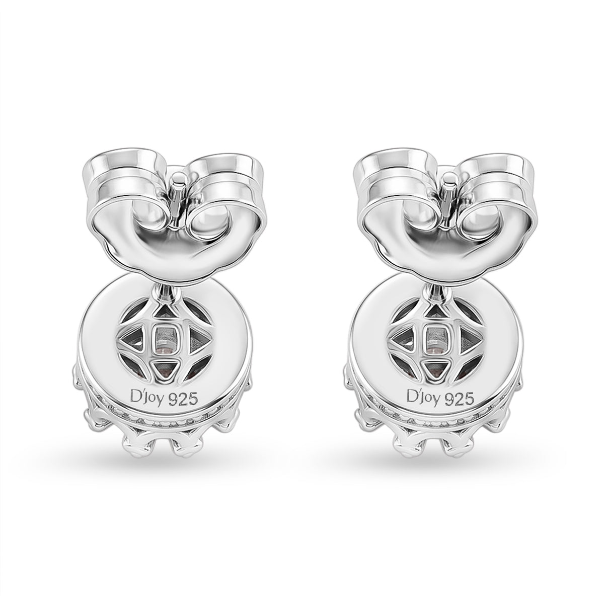 D'Joy - GRA Certified (D-VVS1) Moissanite Solitaire Stud Earring with Push Post in Rhodium Overlay Sterling Silver 1.50 Ct. V32527185 5
