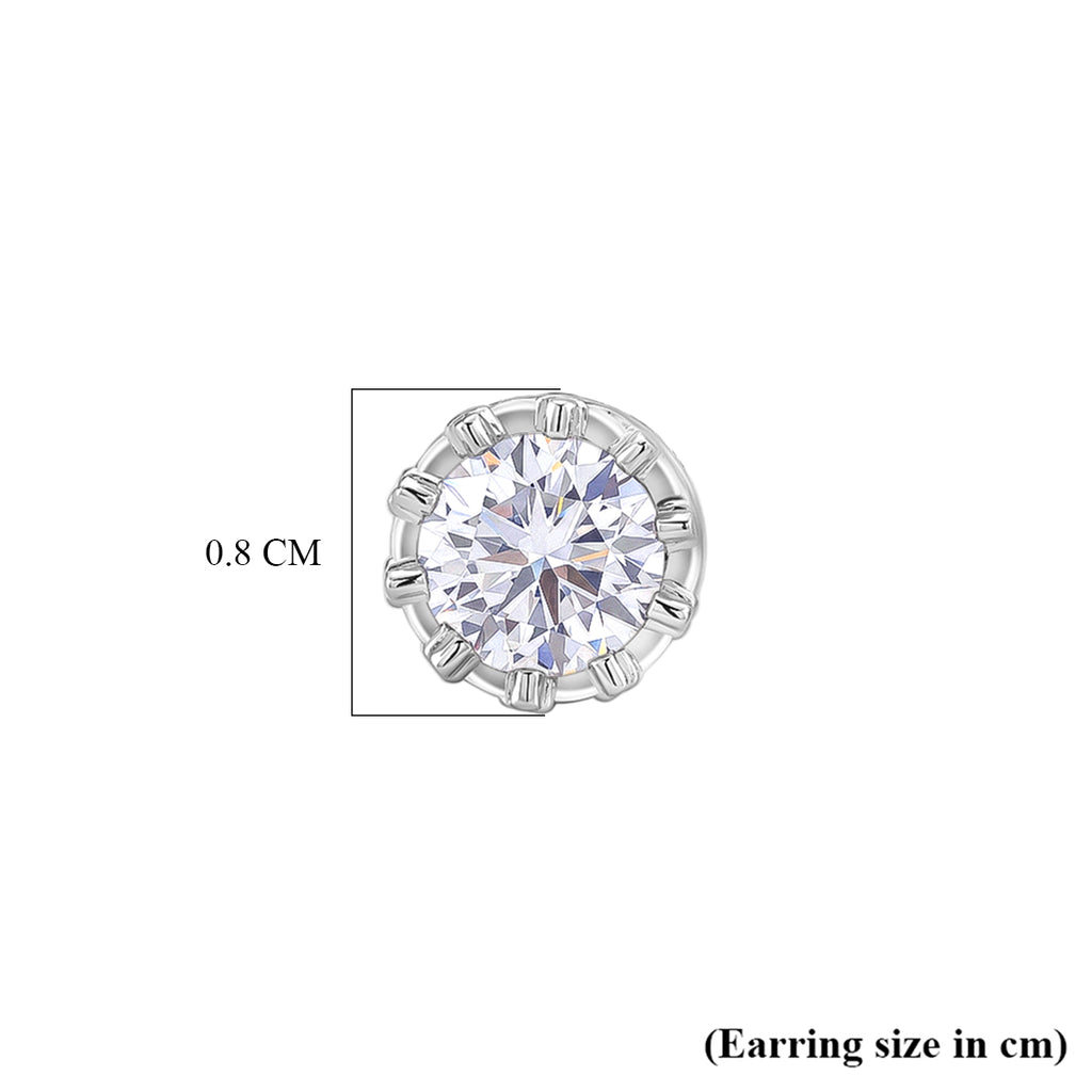 D'Joy - GRA Certified (D-VVS1) Moissanite Solitaire Stud Earring with Push Post in Rhodium Overlay Sterling Silver 1.50 Ct._8612486_5