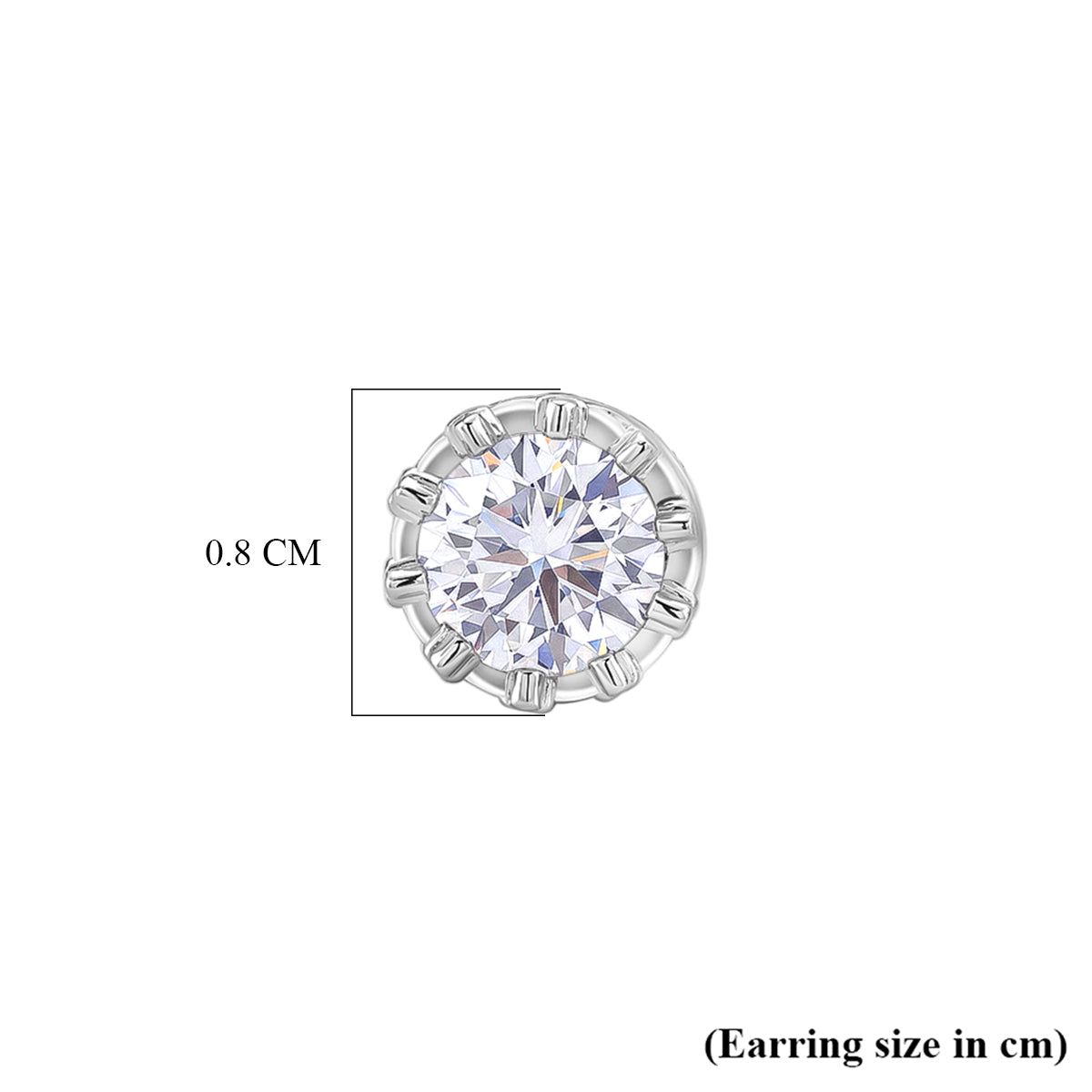D'Joy - GRA Certified (D-VVS1) Moissanite Solitaire Stud Earring with Push Post in Rhodium Overlay Sterling Silver 1.50 Ct. V32527185 6