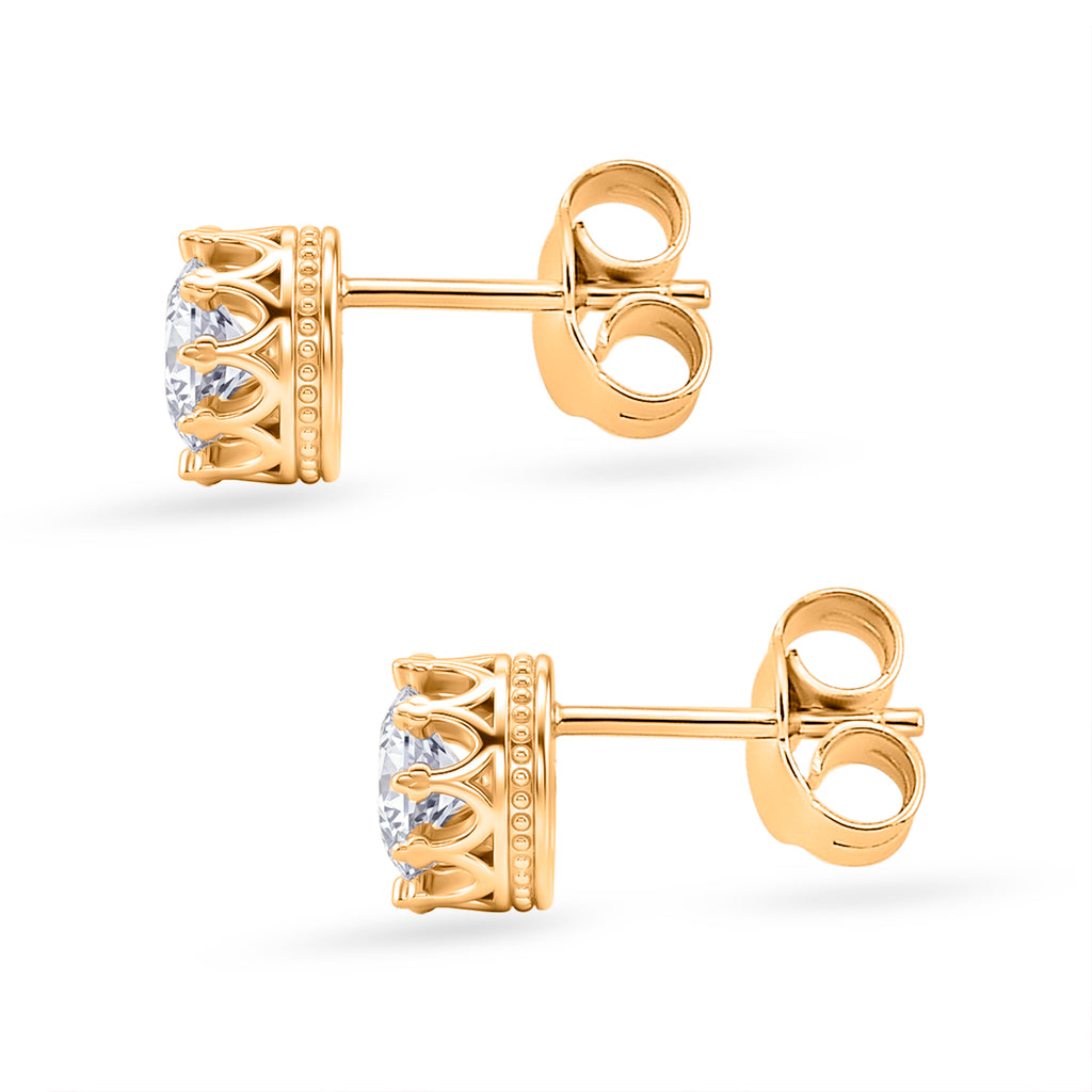D'Joy - GRA Certified (D-VVS1) Moissanite Solitaire Stud Earring with Push Post in Yellow Gold Plated Sterling Silver 1.50 Ct._8612488_3