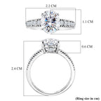 D'Joy - GRA Certified Moissanite Ring in Rhodium Overlay Sterling Silver 3.36 Ct._8612894_5