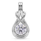 D'Joy - GRA Certified Moissanite Solitaire Pendant in Rhodium Overlay Sterling Silver_8612903