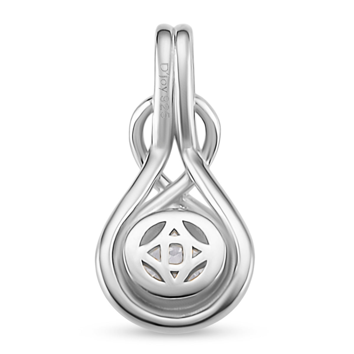D'Joy - GRA Certified Moissanite Solitaire Pendant in Rhodium Overlay Sterling Silver 8612903 5