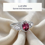 D'Joy Colour Change Garnet, Moissanite Main Stone With Surrounding Stone Ring in Rhodium OverlaySterling Silver  2.350  Ct._8612924_2