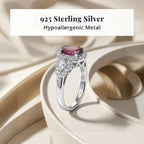 D'Joy Colour Change Garnet, Moissanite Main Stone With Surrounding Stone Ring in Rhodium OverlaySterling Silver  2.350  Ct._8612924_3