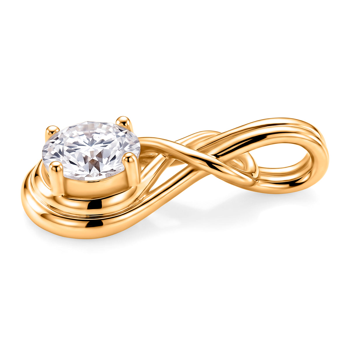 D'Joy - GRA Certified (D-VVS1) Moissanite Solitaire Pendant in Yellow Gold Plated Sterling Silver V32512801 4