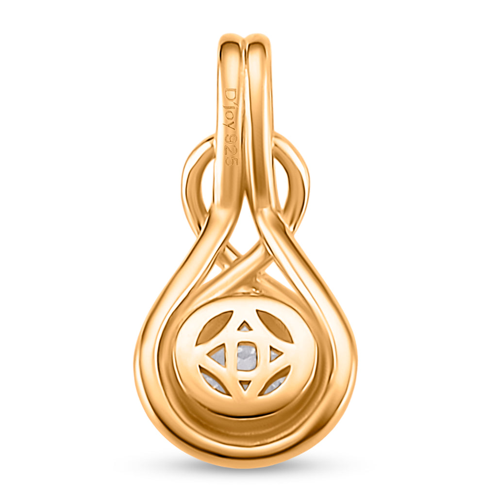 D'Joy - GRA Certified (D-VVS1) Moissanite Solitaire Pendant in Yellow Gold Plated Sterling Silver_8612949_4