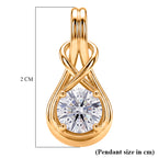 D'Joy - GRA Certified (D-VVS1) Moissanite Solitaire Pendant in Yellow Gold Plated Sterling Silver_8612949_5