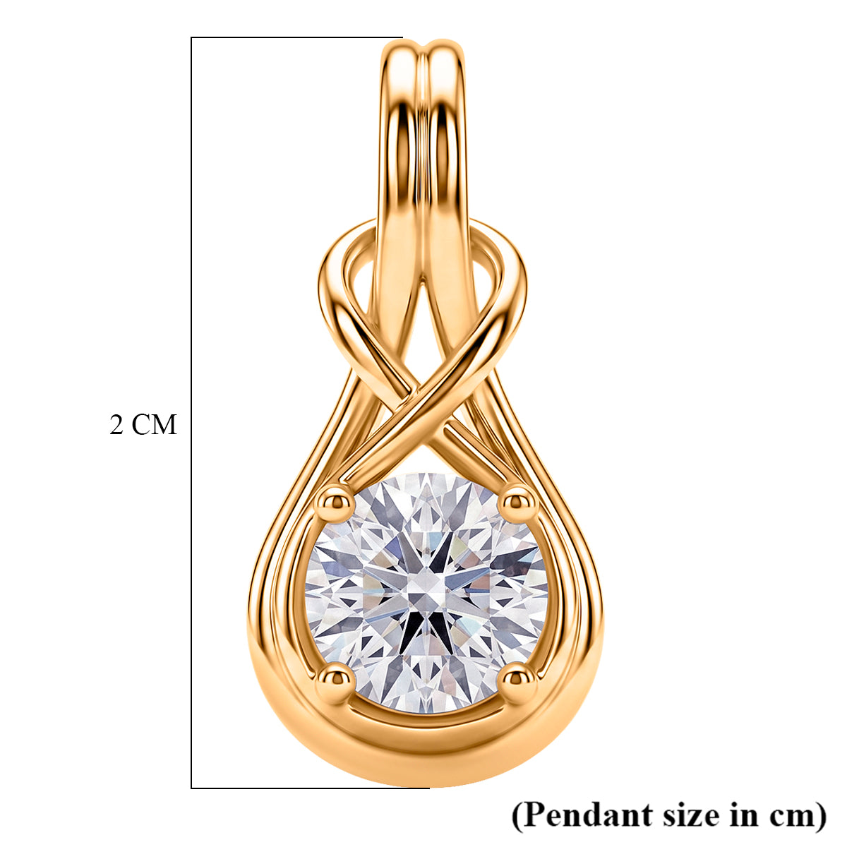 D'Joy - GRA Certified (D-VVS1) Moissanite Solitaire Pendant in Yellow Gold Plated Sterling Silver V32512801 6
