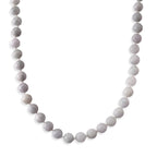 D'Joy - Natural White Jade Beads Necklace (Size - 20) with Magnetic Lock in Rhodium Overlay Sterling Silver 500.00 Ct._8612958