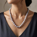 D'Joy - Natural White Jade Beads Necklace (Size - 20) with Magnetic Lock in Rhodium Overlay Sterling Silver 500.00 Ct._8612958_2