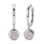 D'Joy - GRA Certified (D-VVS1) Moissanite Hoop Drop Earring with Clasp in Rhodium Overlay Sterling Silver 1.50 Ct._8613004