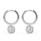 D'Joy - GRA Certified (D-VVS1) Moissanite Hoop Drop Earring with Clasp in Rhodium Overlay Sterling Silver 1.50 Ct._8613004_3