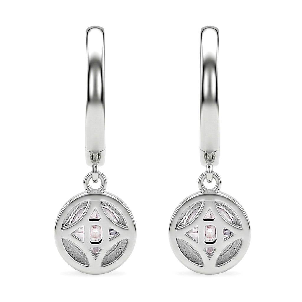D'Joy - GRA Certified (D-VVS1) Moissanite Hoop Drop Earring with Clasp in Rhodium Overlay Sterling Silver 1.50 Ct._8613004_4